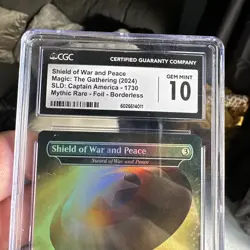 🔥Shield Of War And Peace FOIL Borderless Marvel MTG Secret Lair CGC Gem Mint 10 - Image 4