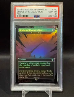 🌈 Bridge of Khazad-dum - FOIL - MTG #350 - LOTR Lord Rings LTC - PSA 10 🌈 - Image 1