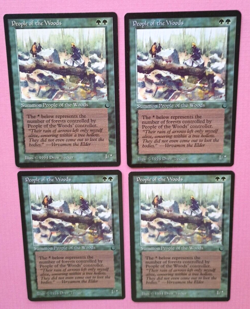 Magic the Gathering MTG The Dark PEOPLE OF THE WOODS X 4 VLP/EX U 1994! - Image 2