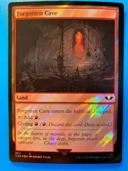 MTG 1x SURGE FOIL Forgotten Cave Commander Warhammer 40K Magic Gathering x1 NM - Image 1