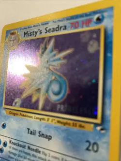 Misty's Seadra 9/132 Pre-release Wotc Promo Near Mint+ Gym Heros Vintage Pokemon - Image 2