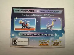 Pokemon Scarlet and Violet Shiny Koraidon OR Miraidon Gamestop Promo Card Code - Image 1