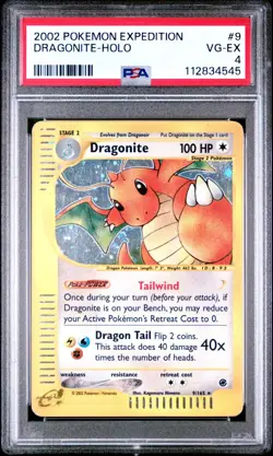 PSA 4 2002 Expedition Dragonite Holo Foil 9/165 WOTC E-Reader Series Pokemon - Image 1