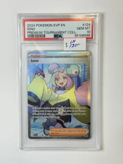 2024 Pokemon SVP EN Premium Tournament Collection IONO #124 PSA 10 ** LH6566 - Image 3