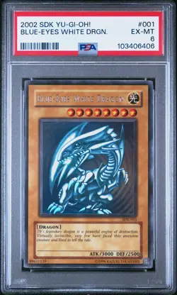 2002 YU-GI-OH! STARTER DECK: KAIBA #001 BLUE-EYES WHITE DRAGON PSA 6 - Image 1
