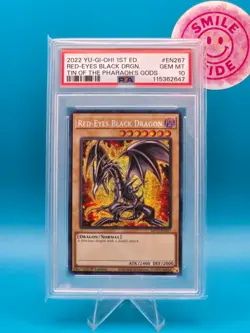 PSA 10 - 2022 Yu-Gi-Oh! 1st Ed, Red-Eyes Black Dragon, Tin of the Pharaoh's Gods - Image 1