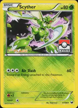 Scyther Crosshatch Holo - 4/108 1st Place Winner League NM/EX - Pokemon Card - Image 1