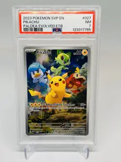 Pikachu PSA 7 .EN - SVP 027 SV Black Star Promo Pokemon Card English - Image 1