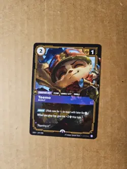 League of Legends 2025 Riftbound English Teemo Promo Card 197/298 NM Condition - Image 1