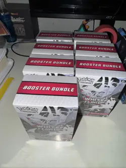 White flare Booster Bundle Pokemon Cards 7 Packs Sealed - Image 1