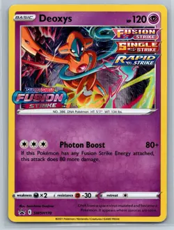 Deoxys - Prerelease - Fusion Strike SWSH170 Black Star Promo Pokemon TCG Card - Image 1