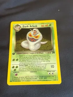 1st edition Dark Arbok 2/82 Team Rocket Holo wotc Pokemon card played 2000 - Image 1