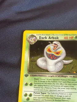 1st edition Dark Arbok 2/82 Team Rocket Holo wotc Pokemon card played 2000 - Image 2