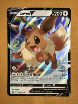 Pokemon TCG Crown Zenith Eevee V Ultra Rare Holo Card 108/159 - Image 1