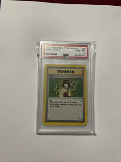 Erika Holo Pokemon Gym Heroes Unlimited Card 16/132 PSA 8 - Image 1