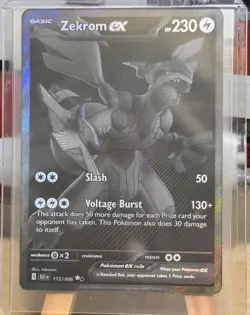 Pokemon TCG Zekrom EX Card 172/086 English Black BoltNEARMINT TINY CHIP ON CARD! - Image 3