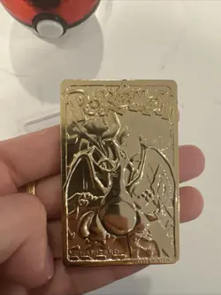 23K Gold Plated CHARIZARD Trading Card 1999 Burger King Pokemon With PokeBall - Image 4