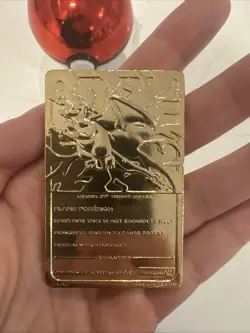 23K Gold Plated CHARIZARD Trading Card 1999 Burger King Pokemon With PokeBall - Image 5