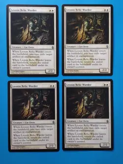 MTG 4x Leonin Relic Warder x4 LP Mirrodin Besieged Magic Playset - Image 1