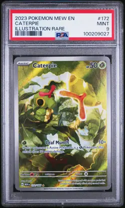 2023 POKEMON MEW EN-151 ILLUSTRATION RARE #172 CATERPIE PSA 9 - Image 1