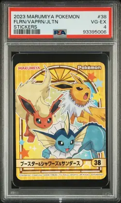 Jolteon/Flareon/Vaporeon #38 Marumiya 2023 Pokemon Stickers POP #3 PSA 4 - Image 1