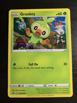 Grookey SWSH070 Black Star Promo NM/M Pokemon Card HOLO - Image 1