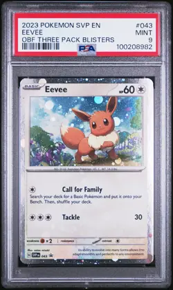 2023 POKEMON SVP EN-SV BLACK STAR PROMO #043 EEVEE PSA 9 - Image 1