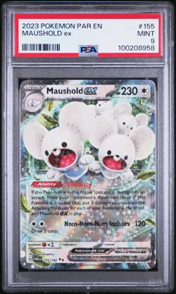 2023 POKEMON PAR EN-PARADOX RIFT #155 MAUSHOLD EX PSA 9 - Image 1