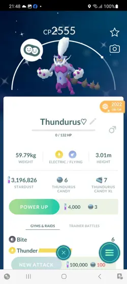 Pokemon Go Shiny Legendary Thundurus - Image 1