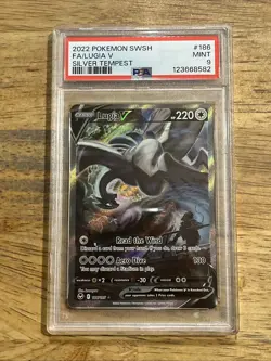 GRADED PSA 9 2022 Pokemon SWSH FA/Lugia V Silver Tempest #186 - Image 1