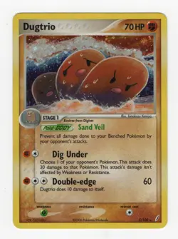 2006 Pokemon Dugtrio Crystal Guardians #5/100 Holo Rare LP (See Desc) - Image 1