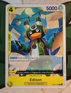 X 1 One Piece Card Game Edison OP07-100 500 Years In The Future NM-M - Image 1