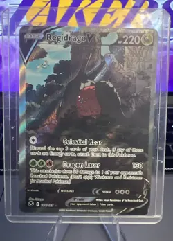 Regidrago V 184/195 Silver Tempest Alt Art Ultra Rare Holo Pokemon Card NM - Image 1