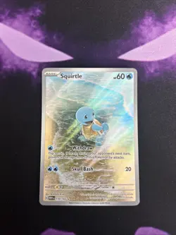 Squirtle Pokemon Trading Card Holofoil Basic 60 HP Withdraw Skull Bash - Image 1