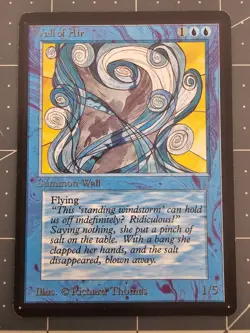 MTG ⭐ Beta Edition ⭐ Wall of Air ⭐ Vintage Legacy ⭐ NM - Image 1