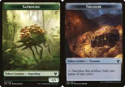 MTG Commander 2020 Ikoria Token Saproling #014 / Treasure #019 PLAYSET 4x x4 - Image 1