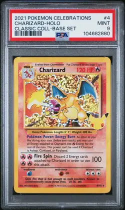 2021 POKEMON CELEBRATIONS CLASSIC COLLECTION #4 CHARIZARD-HOLO PSA 9 - Image 1