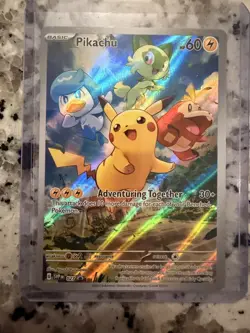 Pokemon TCG Scarlet & Violet Paldea Evolved Pikachu Black Star Holo Promo 027 - Image 1