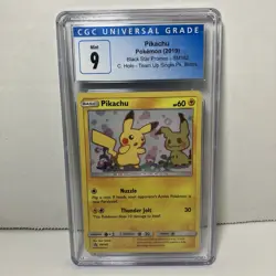 SWIRL Pikachu 2016 Pokemon Sun Moon Black Star Promo #SM162 CGC 9 Mint Mimikyu - Image 1