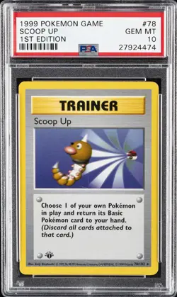 1999 POKEMON BASE SET 1ST EDITION #78 SCOOP UP PSA 10 - Image 1