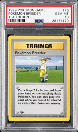 1999 POKEMON BASE SET 1ST EDITION #76 POKEMON BREEDER PSA 10 - Image 1