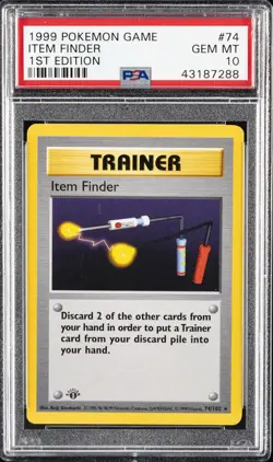 1999 POKEMON BASE SET 1ST EDITION #74 ITEM FINDER PSA 10 - Image 1