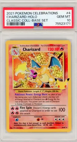 Pokemon Charizard Celebrations 4/102 Classic Holo Rare PSA 10 GEM MINT - Image 1