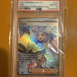 POKEMON IONO 124 BLACK STAR PROMO PREMIUM TOURNAMENT COLLECTION PSA 10 - Image 1