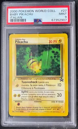 2000 Pokemon World Collection 27 Baby Pikachu Italian PSA 9 - Image 1