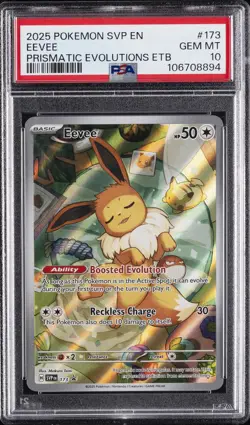 2025 POKEMON SVP EN-SV BLACK STAR PROMO #173 EEVEE PSA 10 - Image 1
