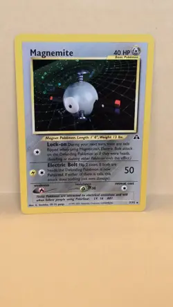 Pokemon TCG Magnemite 7/75 Neo Discovery Holo Rare Light Play Condition - Image 1