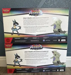 2 x Pokemon Prismatic Evolutions Lucario EX and Tyranitar EX Premium Collection - Image 3