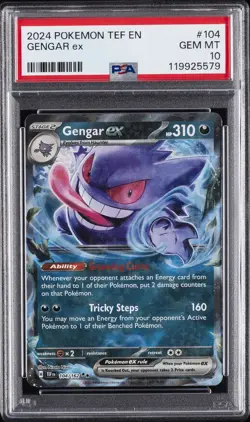 2024 POKEMON TEF EN-TEMPORAL FORCES #104 GENGAR EX PSA 10 - Image 1