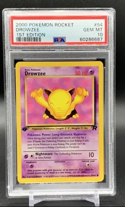 2000 Pokemon Rocket 1st Edition Drowzee 54 PSA Gem Mint 10 - Image 2